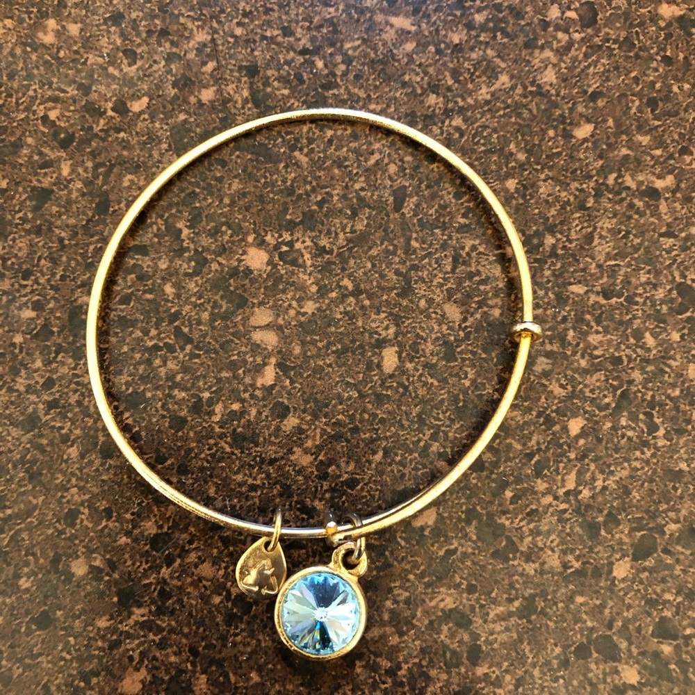 Alex and Ani gold and blue crystal bracelet - Picture 1 of 3
